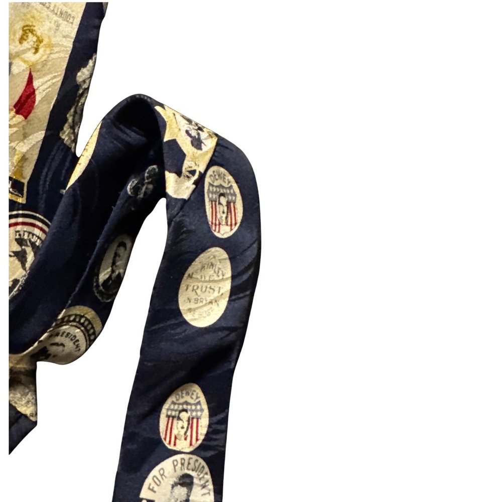 Mens Museum Artifacts All Silk‎ Tie Presidential Political History Pattern - Picture 7 of 8